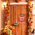 thumbnail image 3 of Thankful Blessed Thanksgiving Decor Sign Fall Home Wreath Welcome Signs Round Wood Hanging Sign with Ribbon Bow Farmhouse Porch Decorations for Home Thanksgiving, 3 of 7