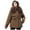 Coffee, variant on jsaierl Womens Winter Jacket Warm Overcoat Slim Faux Fur-Collar Zipper Thicker Coat Outwear