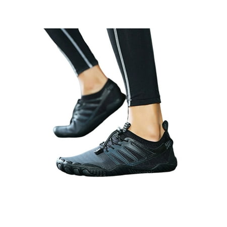 

SIMANLAN Unisex Water Shoes Breathable Aqua Socks Quick Dry Barefoot Exercise Riding Flats Outdoor Slip On Trainers Deep Black 11