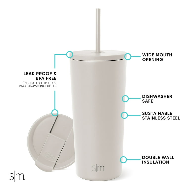 Simple Modern Stainless Steel Vacuum Insulated Classic Tumbler with Lid and  Straw | 20 fl oz