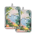 thumbnail image 7 of Yayeee Pot Holders Kitchen Heat Resistant with Pocket 7"x9.8" Cotton Oven Cooking Hot Pads, Floral Seaside, 7 of 7