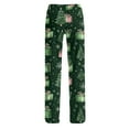 thumbnail image 7 of Women's Fashion Loose Casual Christmas Snowman Print Pants with Drawstring Elastic Waist, Comfortable Sleepwear and Loungewear Trousers for Home,Green,L, 7 of 7