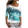 thumbnail image 2 of Lilgiuy Fashion Women Print Long Sleeve Comfortable Breathable V-Neck Shirt Tops to Wear with Leggings, 2 of 5