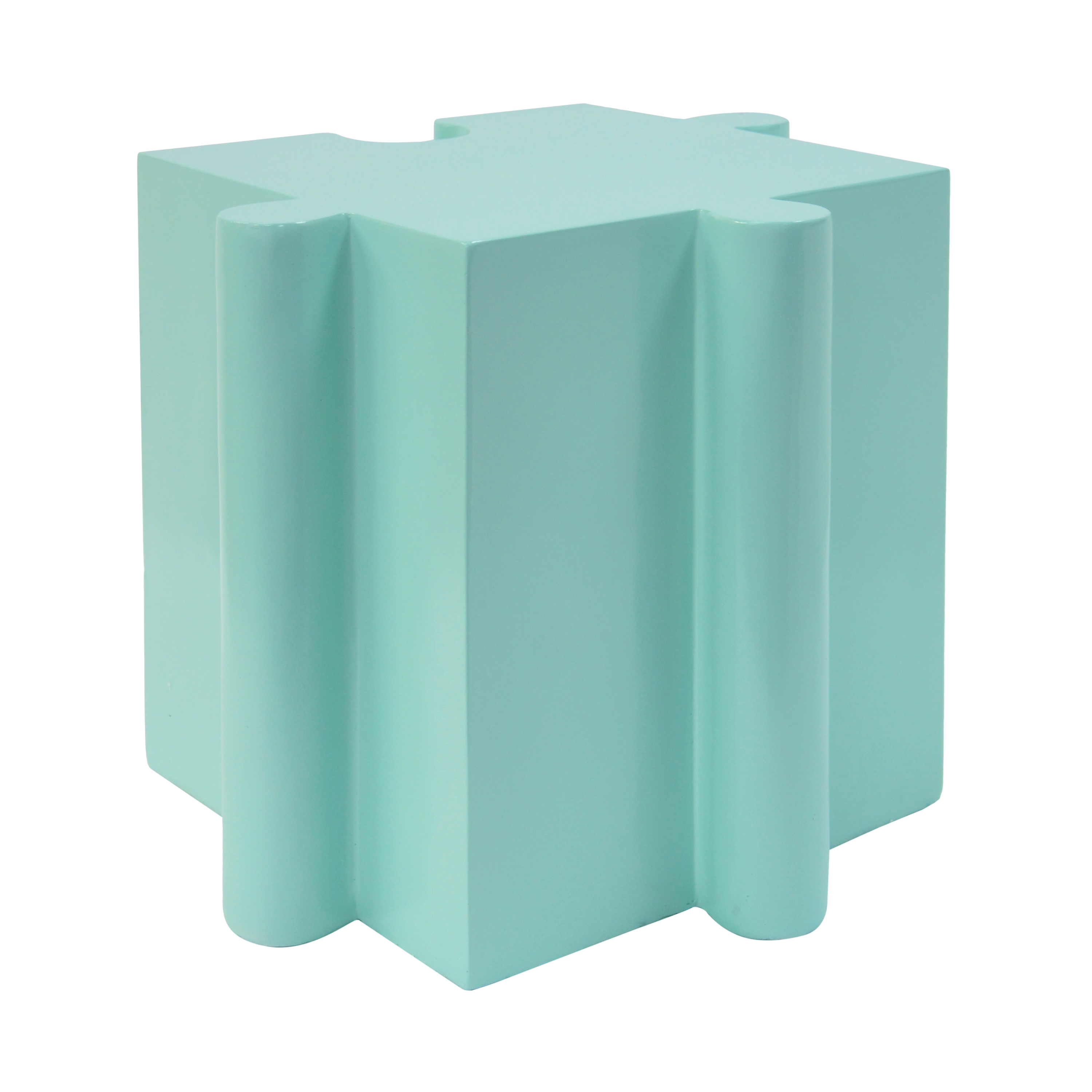 Puzzle Art Side Table, Outdoor Modular Convex Edge Table for Patio Garden Indoor Outdoor, Light Green
