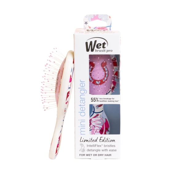 Wet Brush Original Mini Detangler Cowboy Pink Horseshoe, For All Hair Types