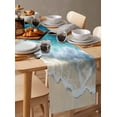 thumbnail image 6 of Ldtrchee Ocean Summer Coastal Table Runner 48 Inches, Sea Waves Blue Green Water Beach Bed Runner Dresser Scarves Tabletop for Indoor Outdoor Parties/Ceremony/Banquet, 13" x 48", 6 of 8