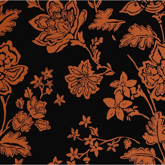 S4Sassy Peel and Stick Wall Covering, Botanical Flower Print Removable Walls Wrap -Black Instant Makeover Wall Mural for Bathroom, Laundry Room - Self-Adhesive Wallpaper Vinyl -25"x120" inch