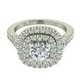 thumbnail image 5 of 18K White Gold Double Halo Cushion Y Style Engagement Ring 1.35 Carat Total Weight Center Stone 0.71 ct (G,VS), 5 of 6