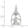 thumbnail image 2 of White Sterling Silver Charm Pendant Crystal 24 mm 14, 2 of 2