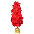 thumbnail image 2 of Northlight Pre-Lit Fiber Optic Color Changing Red Poinsettia Christmas Tree - 3', 2 of 9