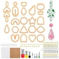 thumbnail image 1 of Electronicheart Polymer Clay Earring Mold Set Universal Earrings Make Prop Handmade Jewelry DIY Tool Kit Making Fitting Handicraft Tools Props Orange, 1 of 8