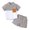 Grey, variant on SXcggal One Boys' Blend Short Sleeve Shirt Set Casual Summer Two Piece Outfit With Collar & Solid Color Colors Cute Cozy Lightweight Children Clothing Set