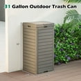 thumbnail image 4 of Costway 2 PCS 31 Gallon Outdoor Trash Can Waste Bin with Dual Lid Pull-out Drawer Backyard Coffee, 4 of 8