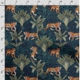thumbnail image 3 of Soimoi Animals Printed, Cotton Satin Spandex, Sewing Fabric by The Yard 54 Inch Wide, Decorative Fabric for Dresses and Home Accents, Teal Blue, 3 of 5