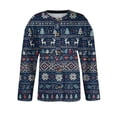 thumbnail image 4 of Lumtrix Cardigan Sweater for Women Comfy Trendy Plus Size Warm Xmas Xmas Graphic Blouses with Button Navy L, 4 of 5