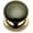 Polished Brass / Black, variant on Rk International CK 312 Porcelain 1-1/4" Round Classic Flat Mushroom Cabinet Knob - White