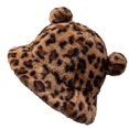 thumbnail image 3 of Gorro de pescador de felpa, forma encantadora, cómodo, ligero, versátil, delicado, cálido, de invierno, gorro de oso para estudiantes, Color leopardo, 3 of 8