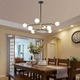 thumbnail image 4 of 8-Light Modern Chandelier Black and Gold Ceiling Lamp Semi Flush, 4 of 8