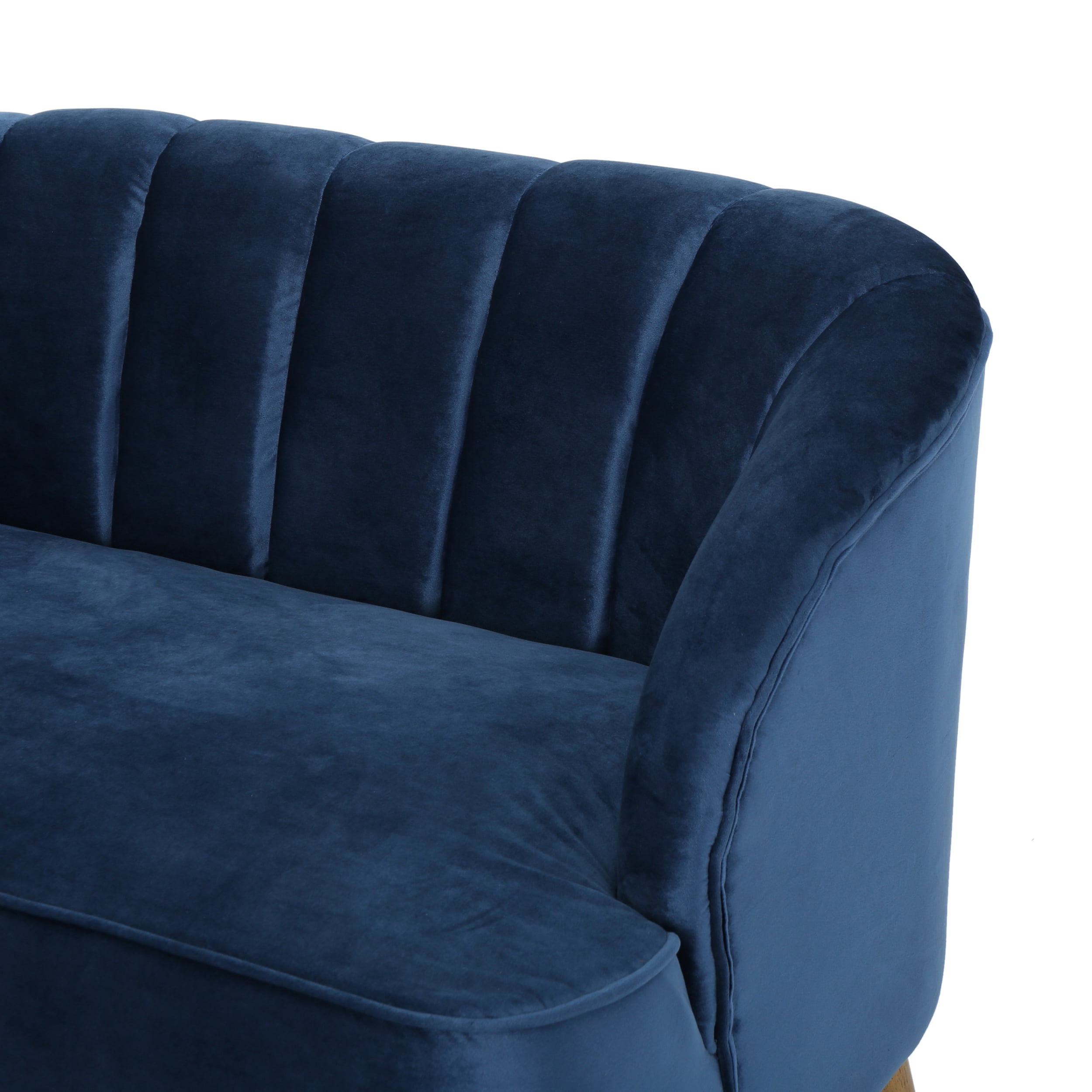 Noble House Albert Indoor Modern Upholstered Velvet Loveseat, Cobalt