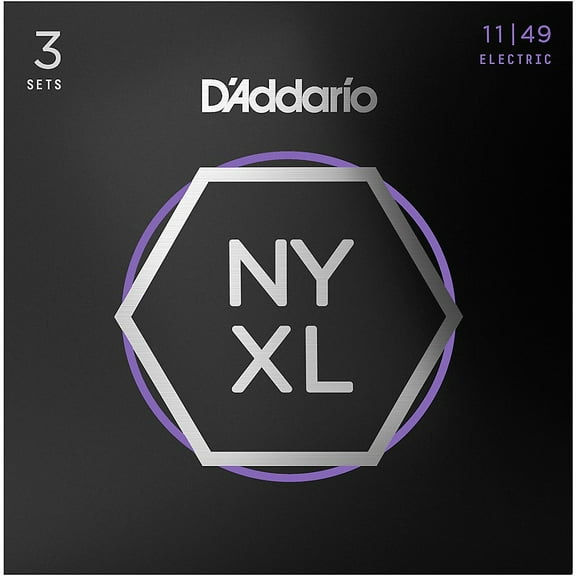 D'Addario NYXL1149-3P Nickel Wound Electric Guitar Strings, Medium, 11-49, 3 Sets