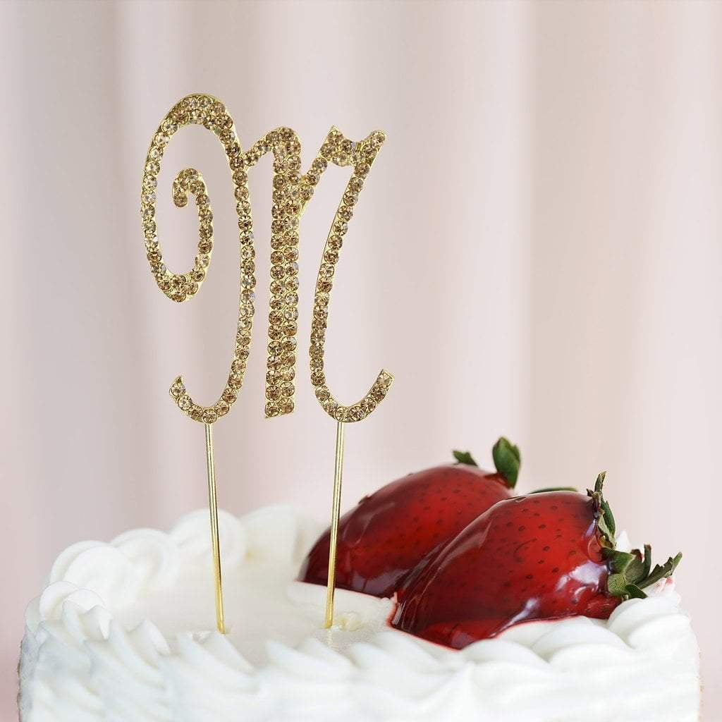 4.5" Tall Gold Number 9 Bling Rhinestone Wedding Party Cake or Cupcake Topper 