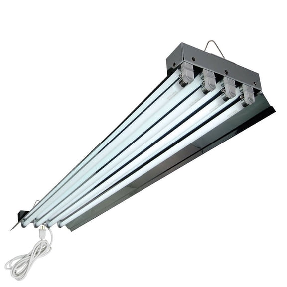 HTG Supply 4-Foot / 4-Tube High-Output T5 Fluorescent Grow Light Fixture, Bulbs Included