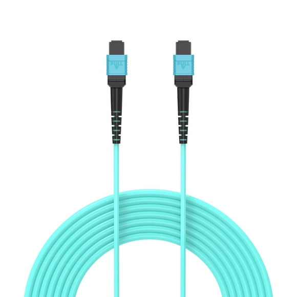 Jeirdus MPO-MPO Cordon de Raccordement, Fibre Multimode OM4, Fibre 12 Cœurs pour Émetteurs-Récepteurs QSFP+, 50 Mètres (165 Pieds) 12 Brins