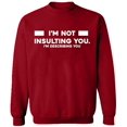 thumbnail image 2 of OXI Crewneck Sweatshirt - Not Insulting You Describing, Basic Casual Sweatshirts for Men's and Women Fleece Sweatshirt Long Sleeve - Antiquee Cherry Small, 2 of 2