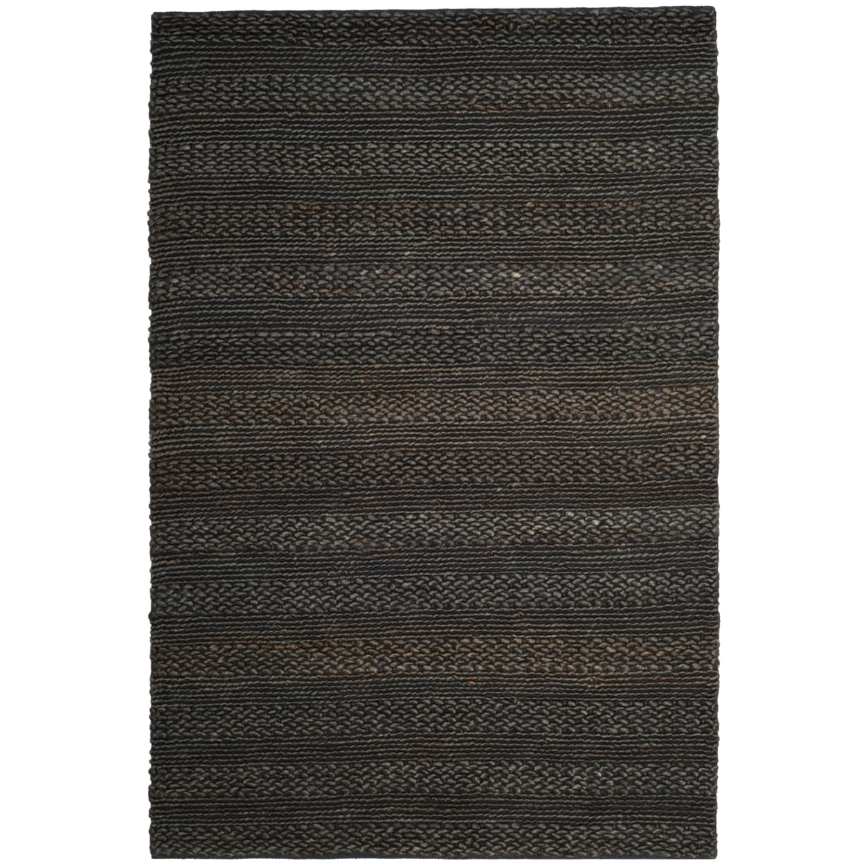 SAFAVIEH Natural Fiber Henrika Braided Area Rug, Charcoal, 6' x 6' Square