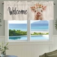 thumbnail image 3 of Cute Pig Valances for Windows Welcome Rod Pocket Curtain Valance Window Treatment Short Curtains for Kitchen Living Room, 54"x18", 3 of 9