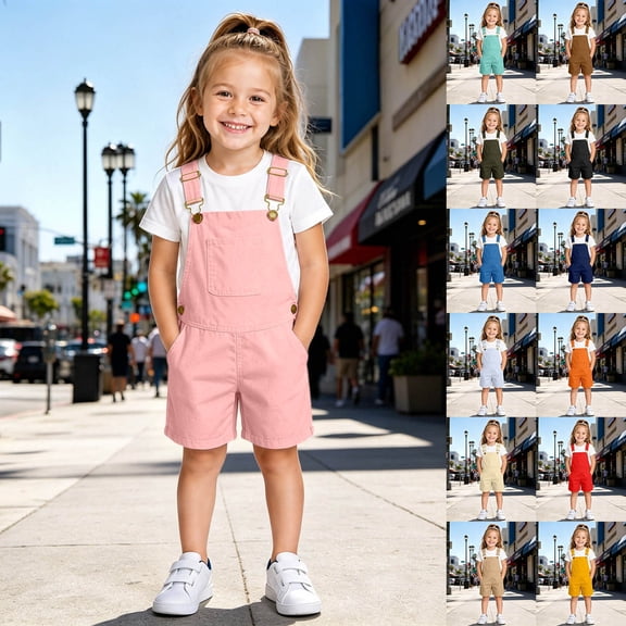 XIYON Children Girls Boys Overalls Suspenders Sleeveless Solid Color Comfortable Lightweight Jumpsuit Romper For Everyday Wear,Army Green,10-11 Years