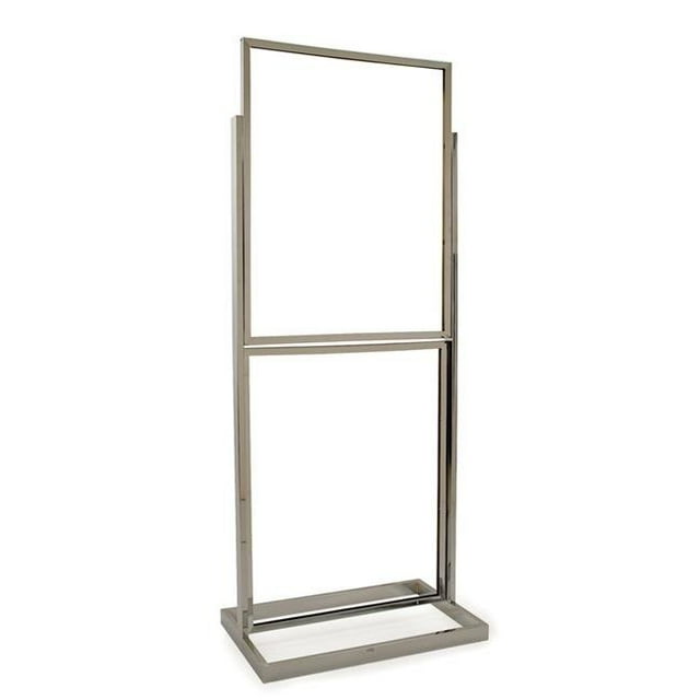 Econoco BH55 22 x 28 Po. Support de Panneau Double avec Base Rectangulaire - Chrome