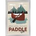 thumbnail image 1 of Great Lakes, Michigan - Paddle On - Lantern Press Artwork (16x24 Giclee Art Print, Gallery Framed, Silver Wood), 1 of 1