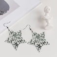 thumbnail image 5 of Leather Earrings Dangle For Women Camouflage Trendy Star Earrings Lightweight Fashion, 5 of 6