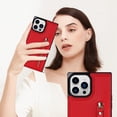 thumbnail image 6 of SaniMore Case for iPhone 14 Pro 6.1" 2022 with Card Slots, PU Leather Zipper Wallet Crossbody Lanyard Flip Kickstand Full-body Protective Retro Shockproof Cover for Girls Women, Red, 6 of 10