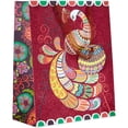 thumbnail image 1 of Jillson & Roberts Medium Gift Bags, Peacock (12 Pcs), 1 of 1
