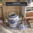 thumbnail image 5 of Red Lantern 24" Ladies Blue & White Porcelain Temple Jar, 5 of 7