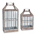 thumbnail image 1 of Melrose International 70491 Wood and Metal Lantern - Set of 2, 1 of 1