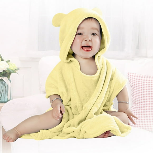 TopLLC Toddler Hooded Poncho Towels, Cute Design Solid Color Microfiber Bath Towel with Hood, Soft Skin-Friendly Absorbent Bath Robe Lightweight Quick Dry Pool Beach Towel for Boys Girls