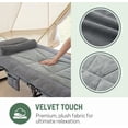 thumbnail image 3 of 4-Position Reclining Folding Camping Cot with Mattress and Pillow, Portable Lounge Chair Bed for Sleeping, Travel, Garden, Pool, or Office, 3 of 9