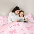 thumbnail image 5 of Manfei Girly Pink Bowknot 7 Pieces Bedding Comforter Set For Kids,Dreamy Princess Style Aesthetic Full Bedding Set,Pink Reversible, 5 of 7