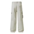 thumbnail image 6 of Ndbuld Up to 35% off Cargo Pants Men's Solid Color Pocket Work Pants Straight Leg Pants,Beige,S, 6 of 6