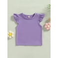 thumbnail image 2 of Bagilaanoe Toddler Baby Girls T-Shirt Fly Sleeve Casual Tees 6M 12M 18M 24M 3T 4T Kids Loose Summer Tops, 2 of 9
