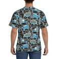 thumbnail image 3 of Vsdgher Blue Excavator Print Men's Dry Fit Mesh Athletic Shirts Moisture Wicking Tennis T-Shirt Tops, 3 of 9