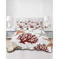 thumbnail image 2 of Twin XL Quilt Bedding Set, Brown Starfish Coastal Reversible Summer Quilt 3 Pieces, Coral Nautical Summer Ocean Lightweight Bedspreads Coverlets with 2 Pillow Shams for All Seasons, 2 of 5