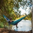 thumbnail image 3 of Vivere Nylon Double Parachute Camping Hammock - Navy/Turquoise, 3 of 6