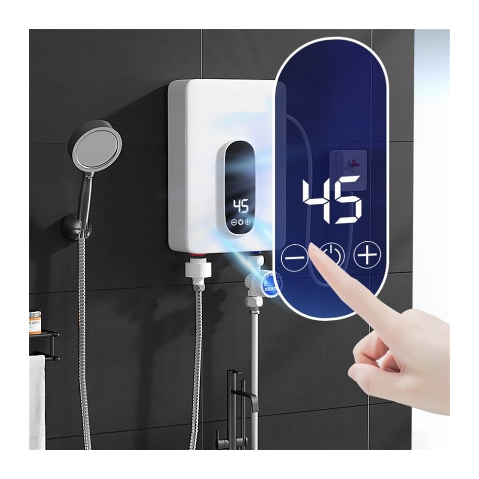 Hot Water Heater 5500W Instant Tankless Water Heater Thermostat Induction Heater Smart Touch Electric Heaters Shower Automatica ,Energy Saving
