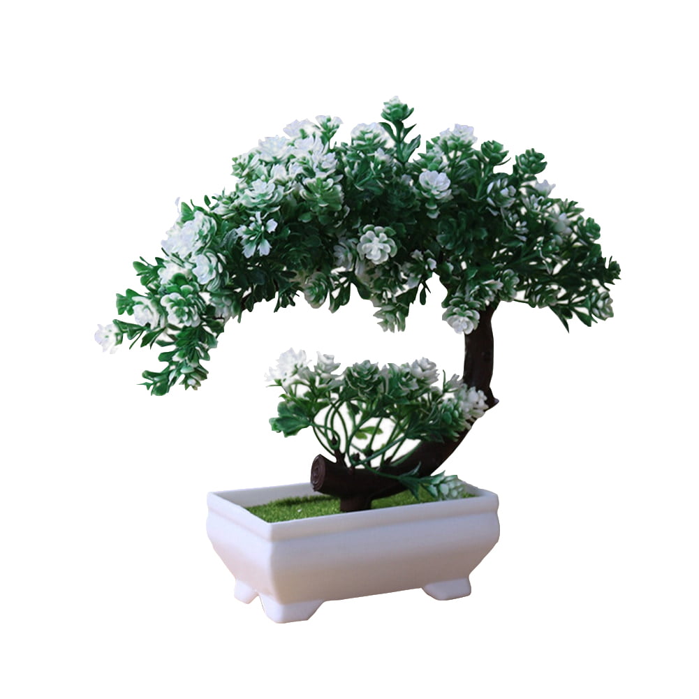 Details about   3 in 1 Mini Potted Plant Artificial Plastic Flower Pot Green Plants Tabletop Bon
