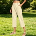thumbnail image 5 of Womens Cotton Linen Pants Petite 2026 Summer Lightweight High Waist Straight Leg Solid Trousers, 5 of 6