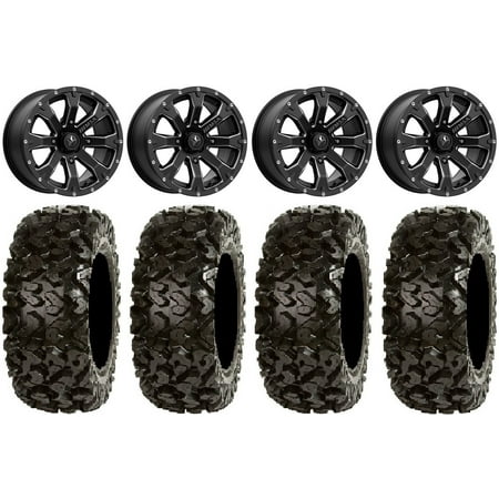 MSA Bounty 14 Wheels Black 30 Rip Saw Tires Honda Rincon Yamaha Rhino Kawasaki Brute Force Suzuki KingQuad